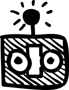 Robot Head With An Antenna Simple Line Art Svg, Free Vectors File